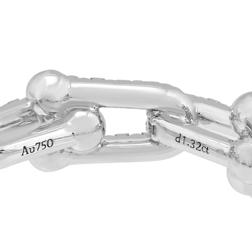 Tiffany & Co. Hardware Link Ring 18K White Gold Diamond
