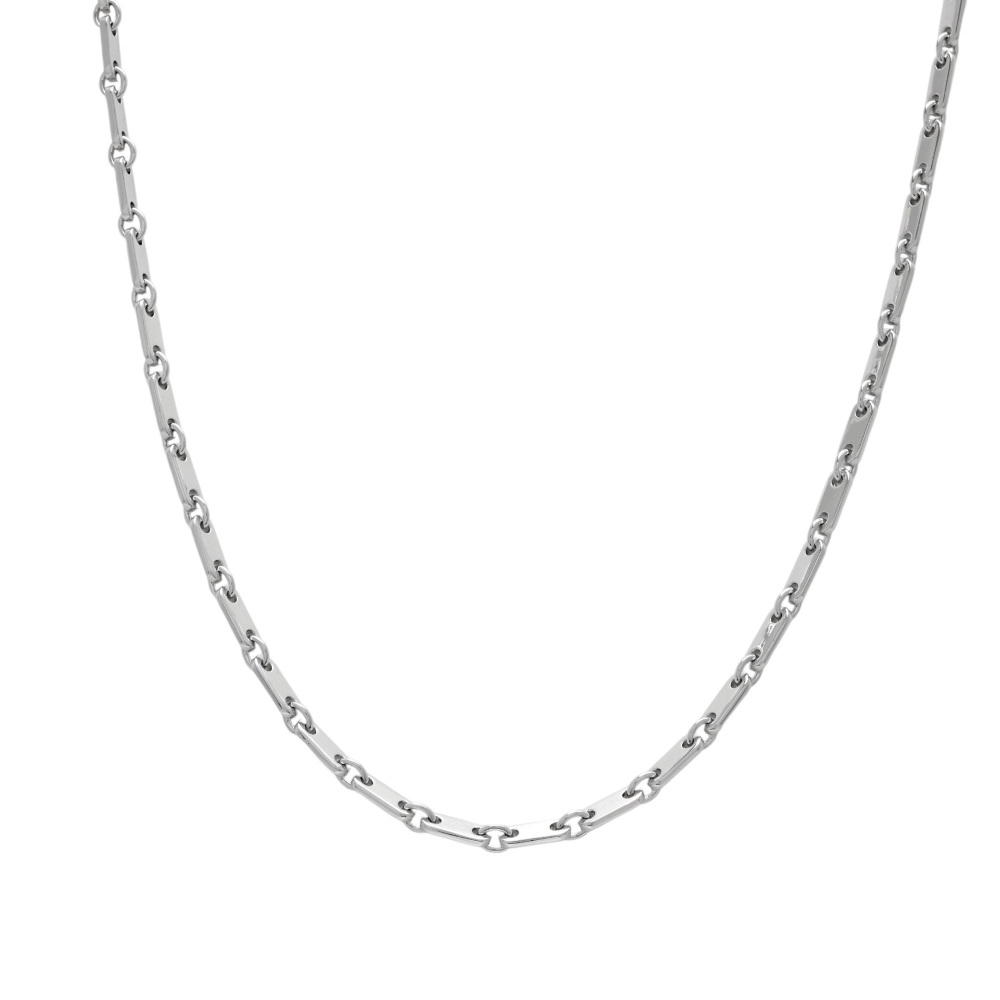 Cartier Figaro Necklace 18K White Gold Diamond