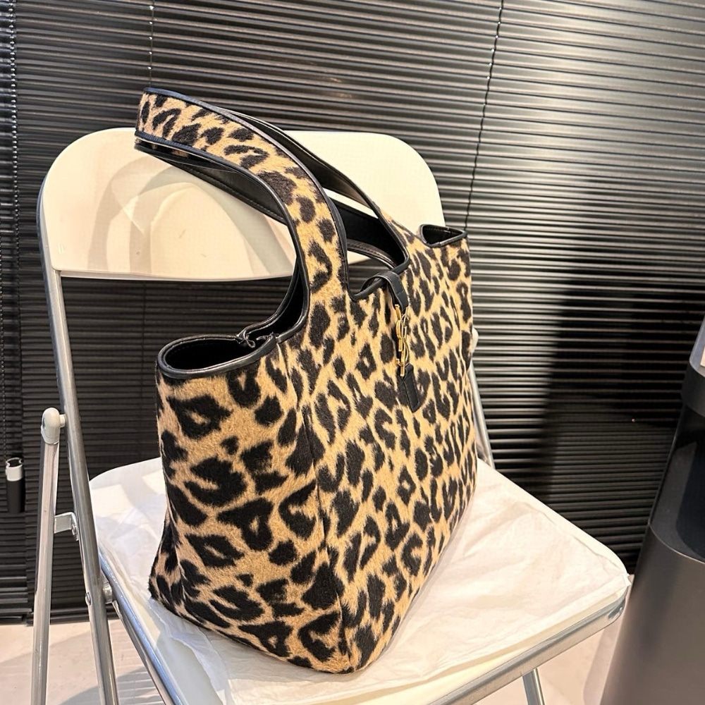 Saint Laurent Le 5 A 7 Bea In Pony Hair Leather Leopard 31Cm