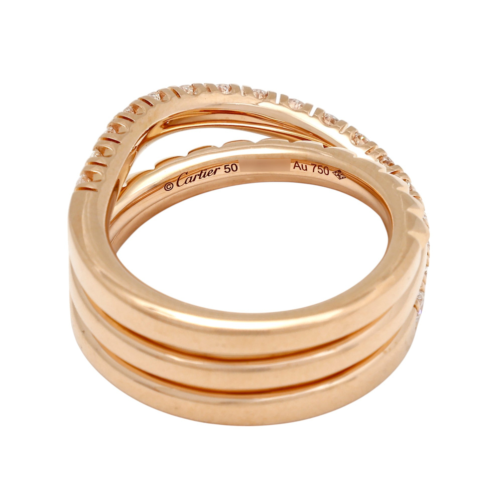 Cartier Ethancel Do Semi-pave Setting Ring 18K Rose Gold Diamond B4230200