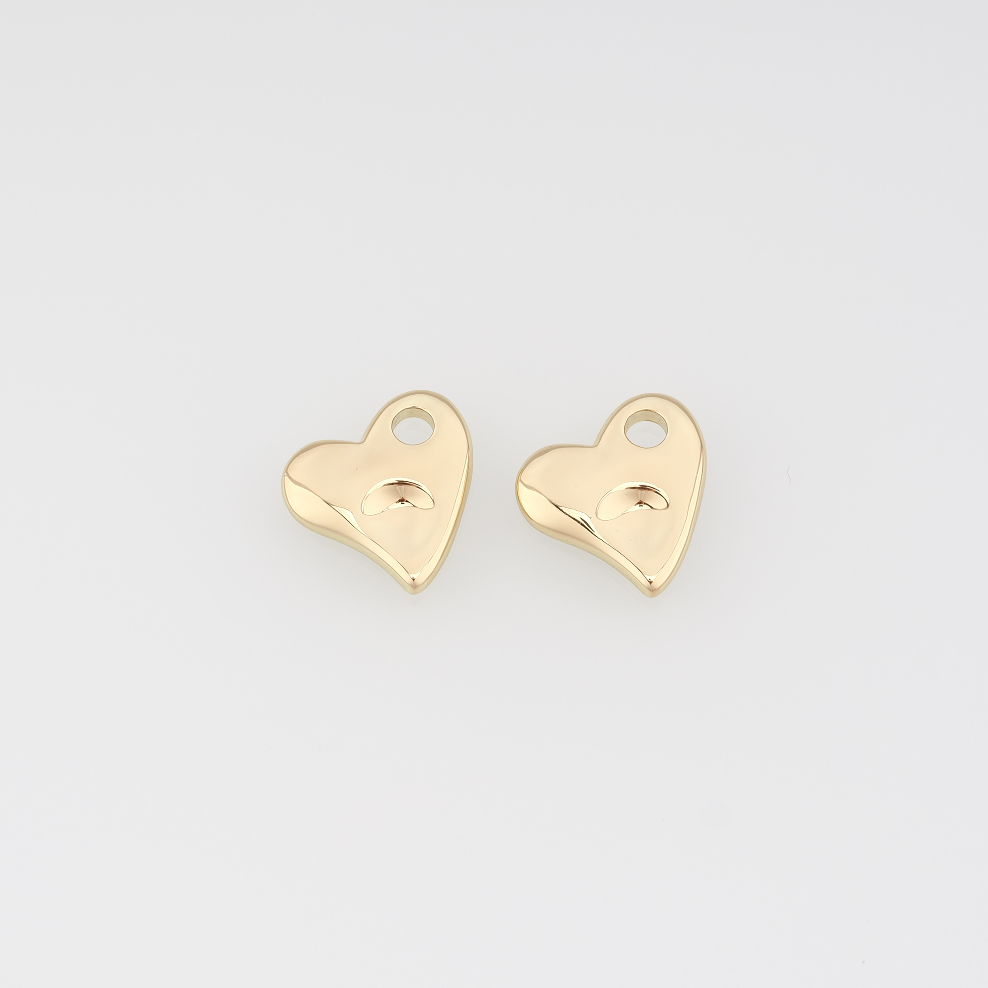 18K Gold Filled Heart Pendant,Dainty Heart Charm Earrings Necklace for DIY Jewelry Making Supply