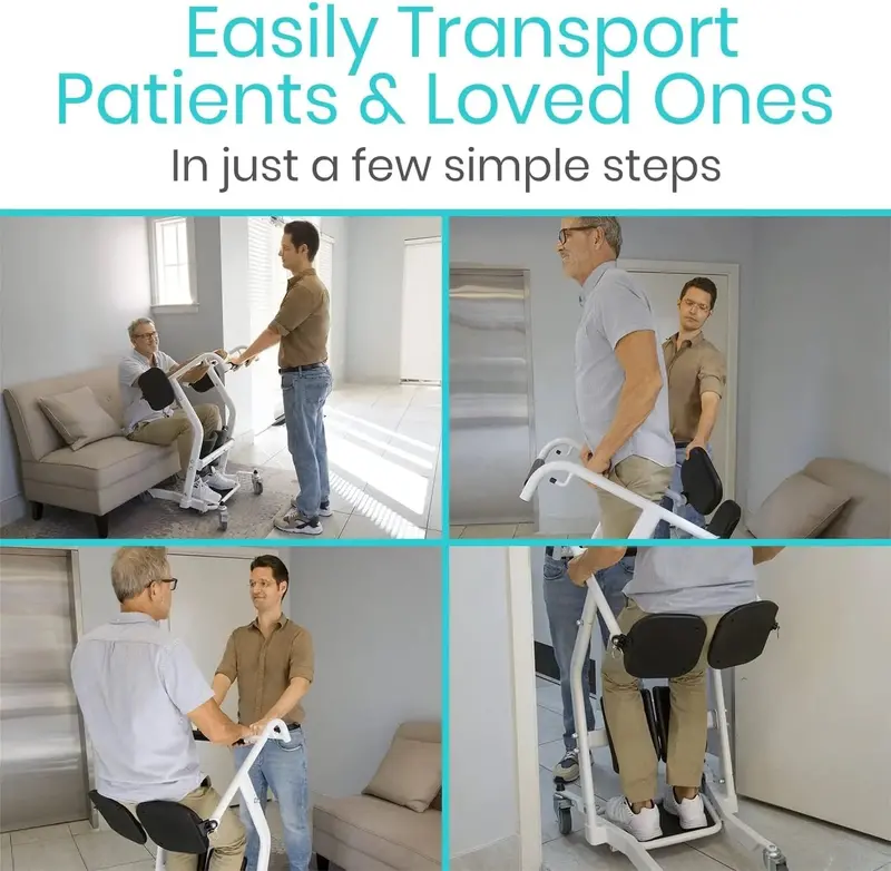 Vive Sit-to-Stand Patient Lift – Portable Transfer Aid for Elderly or Mobility-Challenged Users