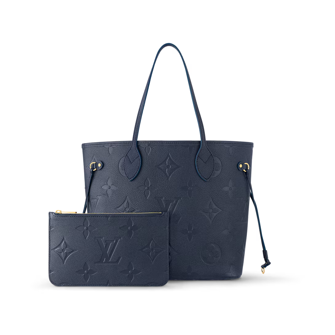 Louis Vuitton Neverfull Mm Tote Bag Navy Blue 31cm M47143