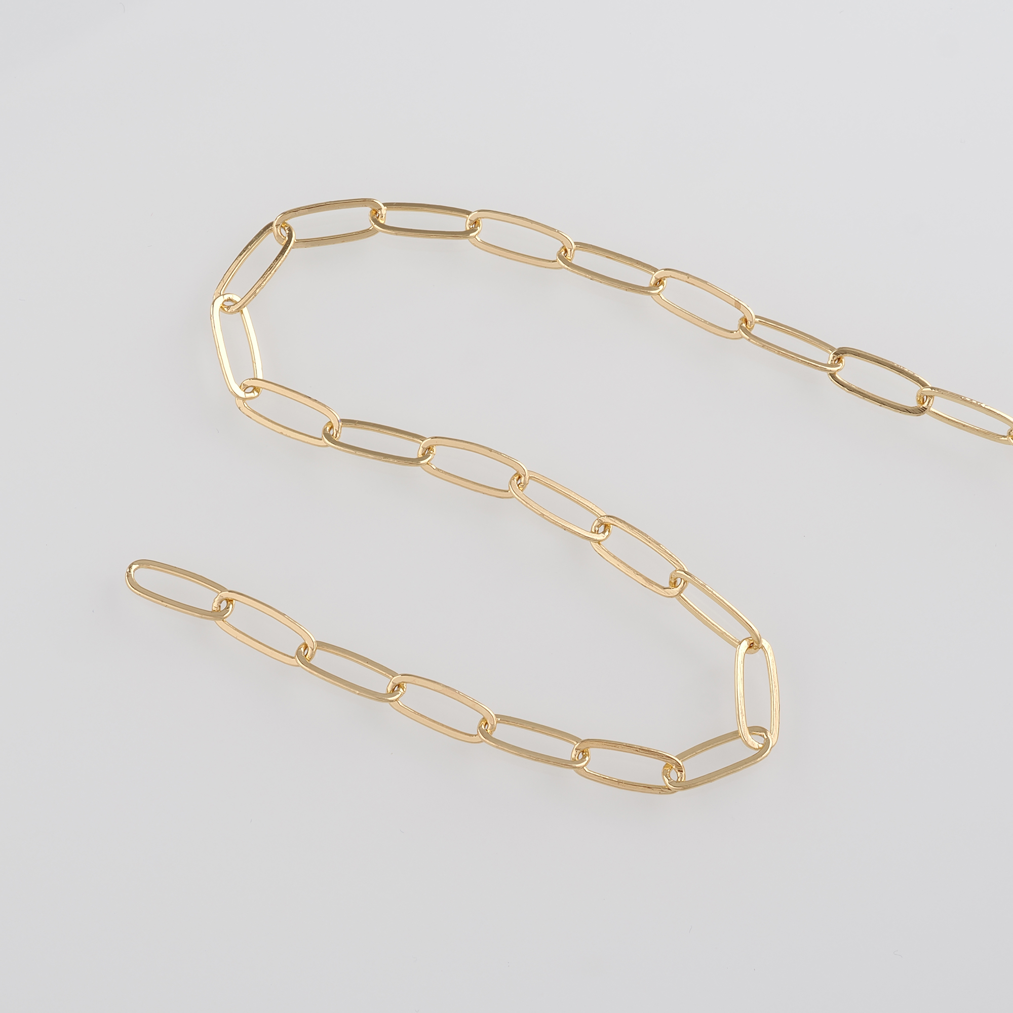18K Gold Filled Paper Clip Chain Necklace,Dainty Link Chain,Gold Oval Chain Necklace for DIY Jewelry Making Supply
