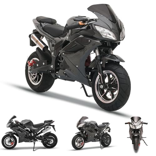 50CC Mini Motorcycle for Adults [Mini Size], 4-Stroke Mini Dirt Bike, Gas Power Pocket Rocket Bike, Miniature Kid Dirt Bike, Up to 30MPH, Trail Mini Bike Max Load 400Lbs Black