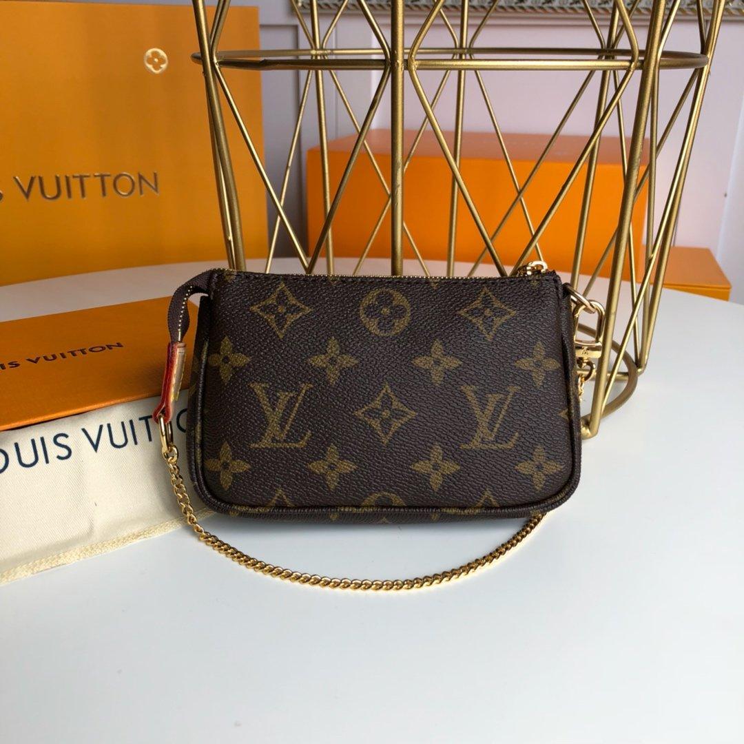 Louis Vuitton mini pochette accessoires on chain Monogram