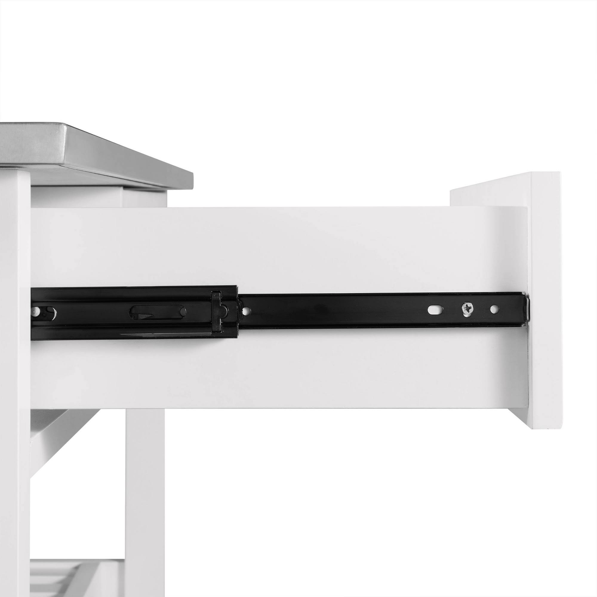 Crosley Chloe Kitchen Island Cart White Stainless Steel Top