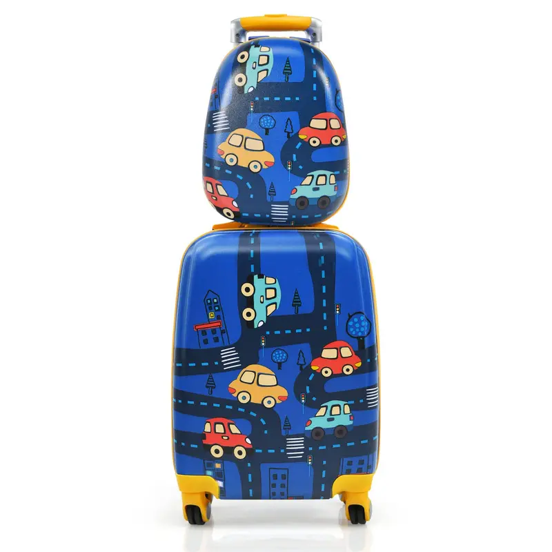 Two-Piece Kids’ Luggage Set – 12-Inch and 16-Inch Carry-On Suitcases with Fun Designs