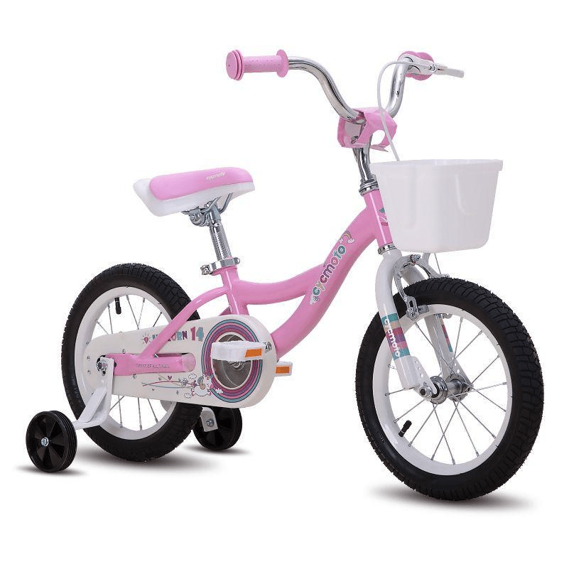 Unicorn Girls Bike for 2-9 Years Old Child, Children s Bicycle with Training Wheels, Basket and Kickstand, Kids Bicycles