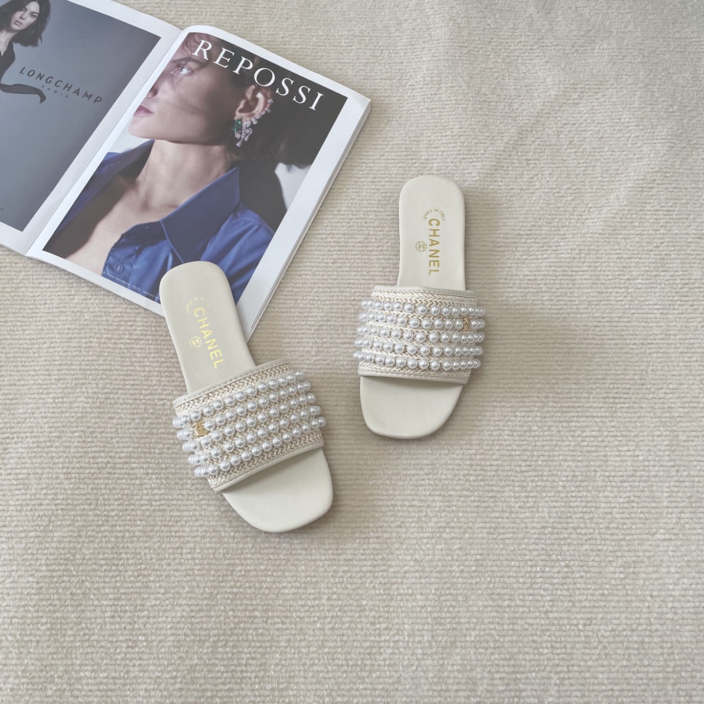 CHANEL new early summer pearl slippers - cnluxepick