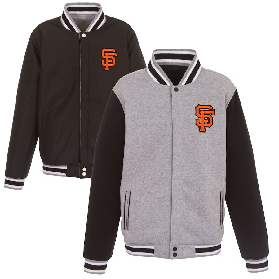 Men's San Francisco Giants JH Design Reversible Fleece Full-Snap Jacket