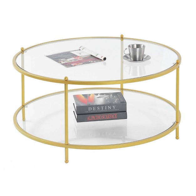 Royal Crest 2 Tier Round Glass Coffee Table Johar Furniture