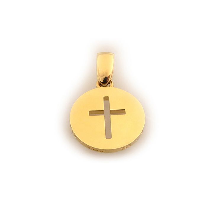 Cartier Round Cross Top K18YG Yellow Gold Pendant Top Necklace