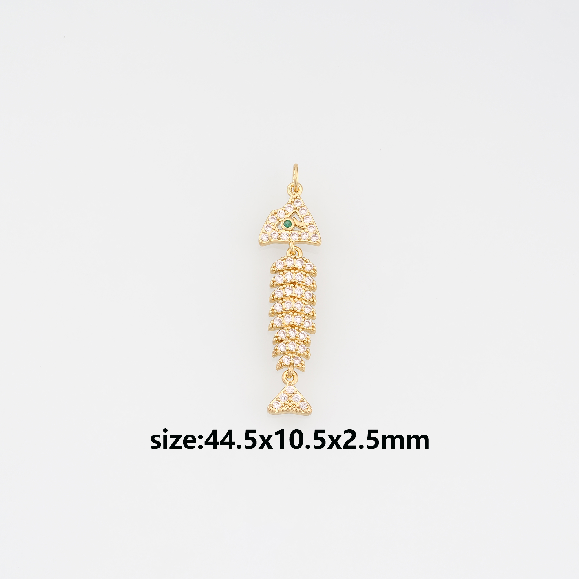 18K Gold Filled Fish Pendant,CZ Micro Pave Ocean Charm Earrings Necklace for DIY Jewelry Making Supply