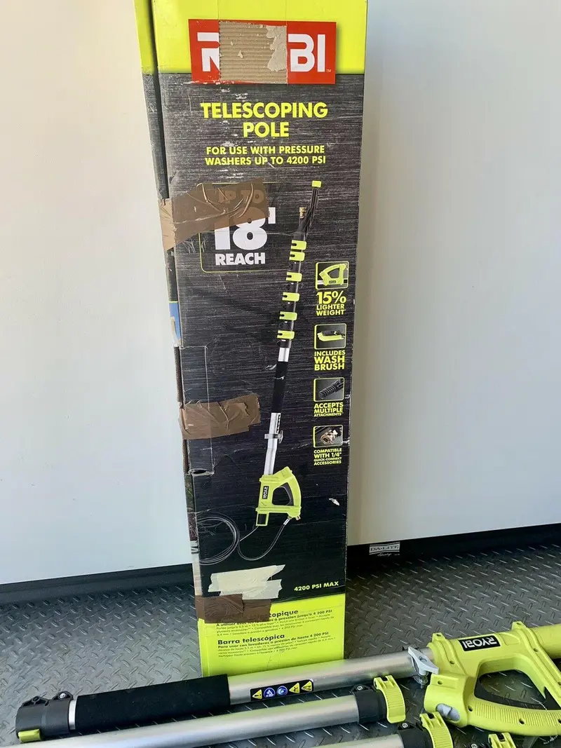 RYOBI RY31EP26 18-Foot Pressure Washer Extension Pole – Rated to 4200 PSI