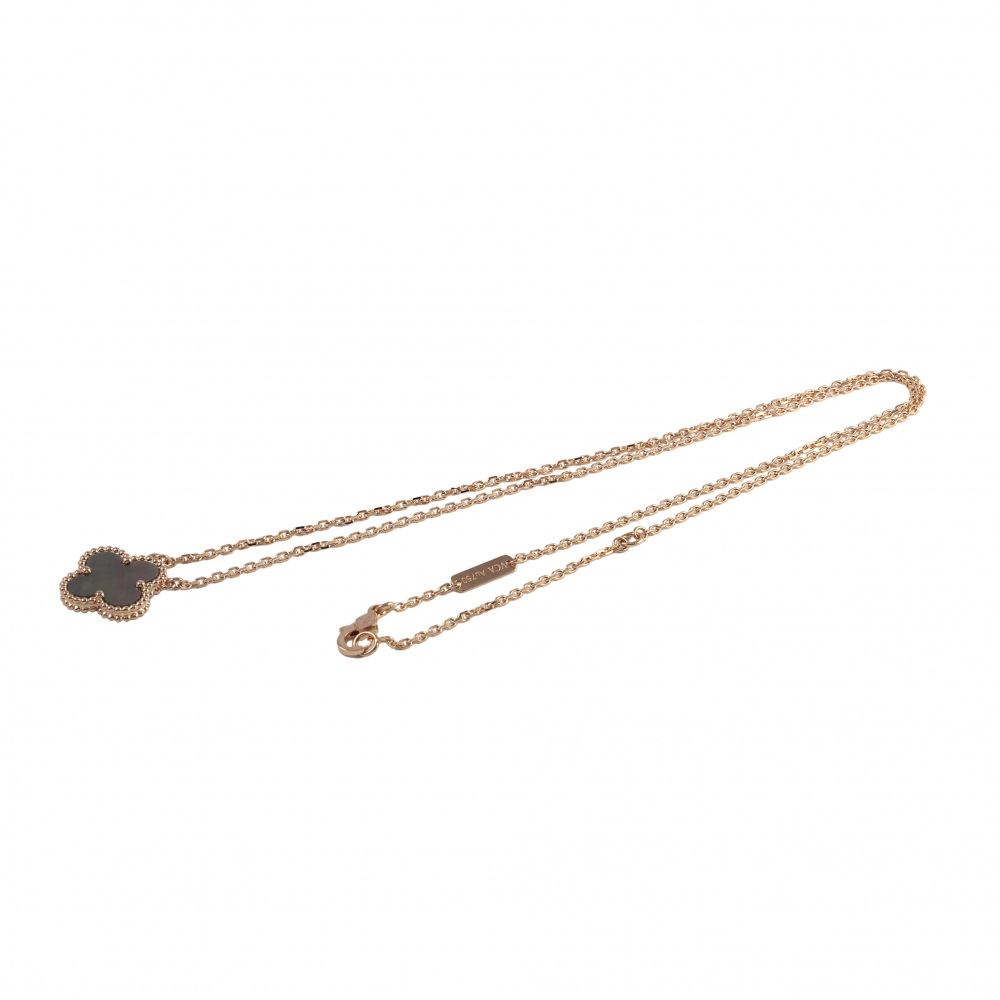 Van Cleef & Arpels Vintage Alhambra Pendant Necklace 18K Rose Gold Mother of Pearl VCARP4KK00