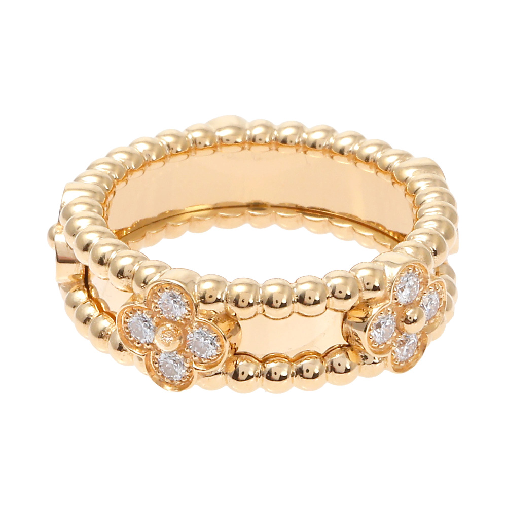 Van Cleef & Arpels Perlet Sweet Clover Ring 18K Yellow Gold Diamond VCARP6MM