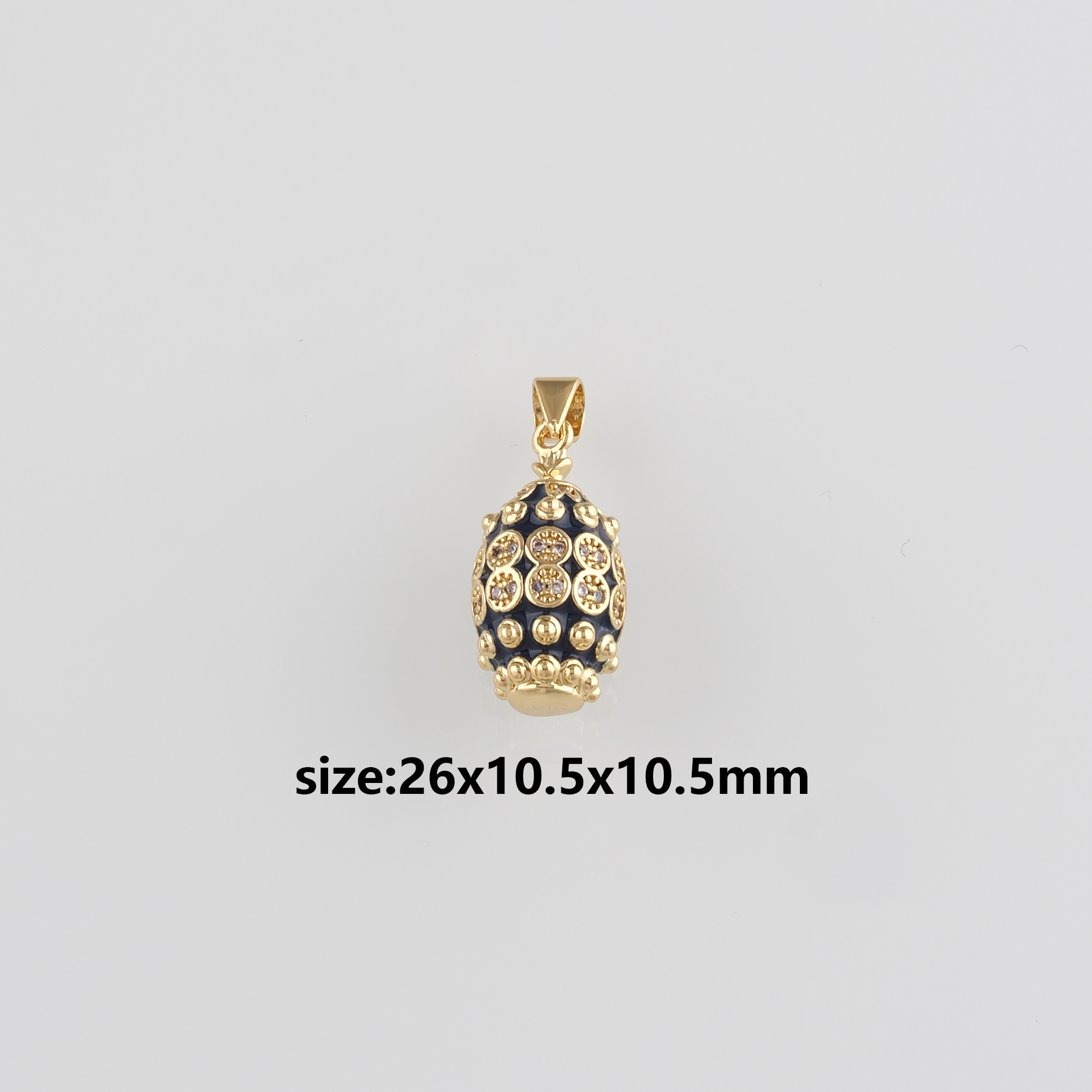 18K Gold Filled Oval Pendant,CZ Micro Pave Oval Charm Earrings Necklace for DIY Jewelry Making Supply