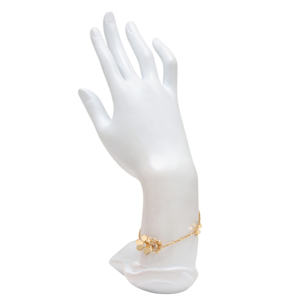 Van Cleef & Arpels Frivole 5 Flower Bracelet 18K Yellow Gold Diamond VCARP3W400
