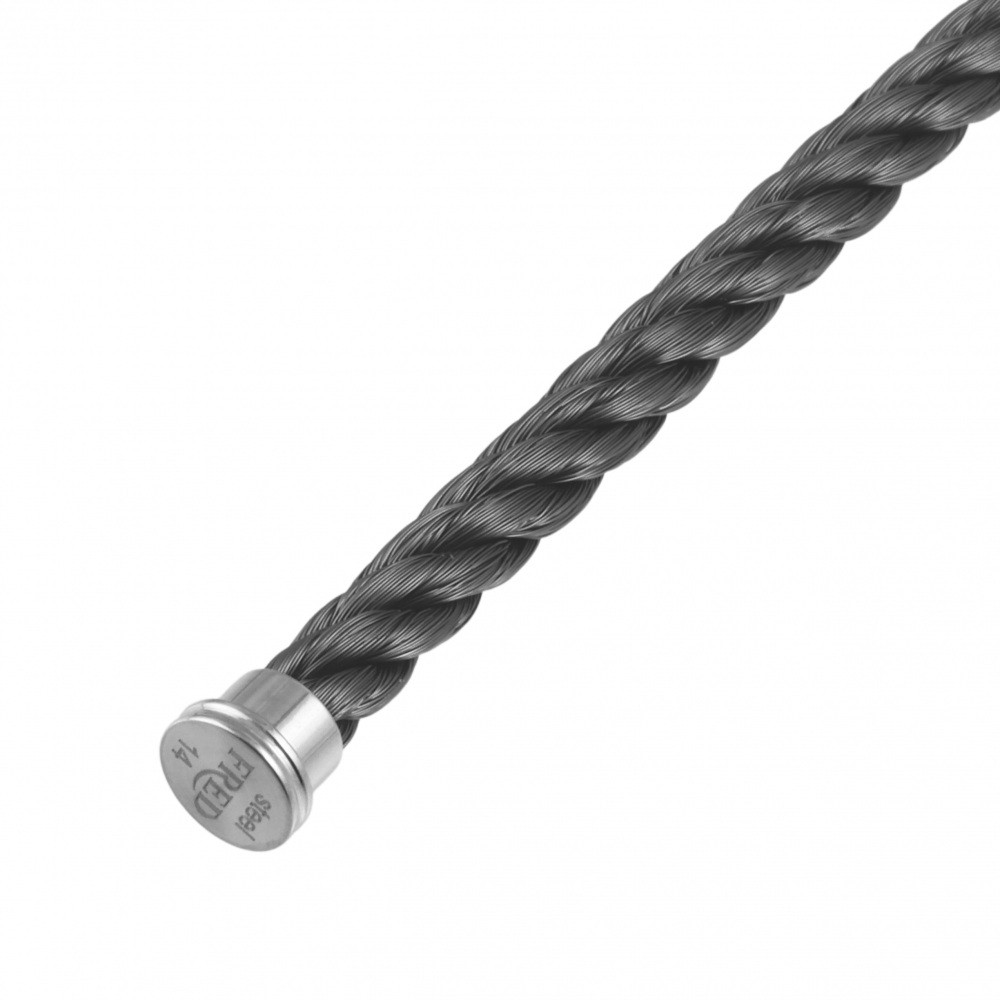 FRED Cable Lm Textile Storm Gray Size 14 Stainless Bracelet Stainless Steel 6B0239
