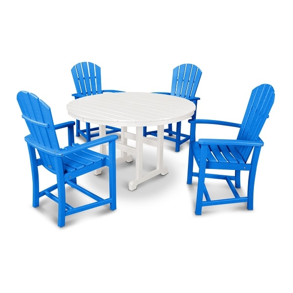 POLYWOOD Palm Coast 5Piece Round Farmhouse Dining Set