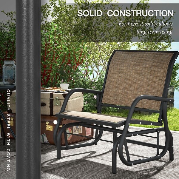Outsunny Glider/Rocking Chair Set with Breathable Mesh Fabric,Curved Armrest