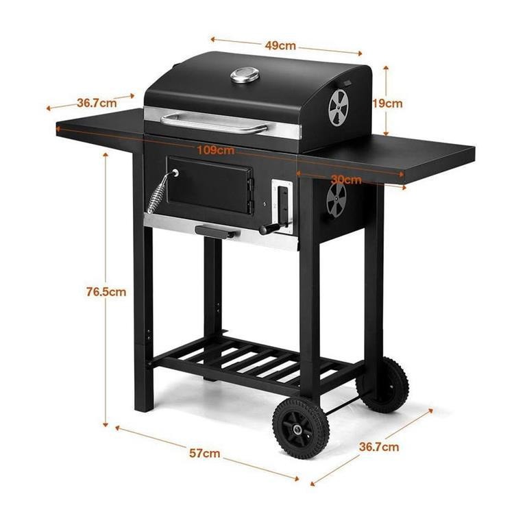 Double Side Table Cart Charcoal Grill