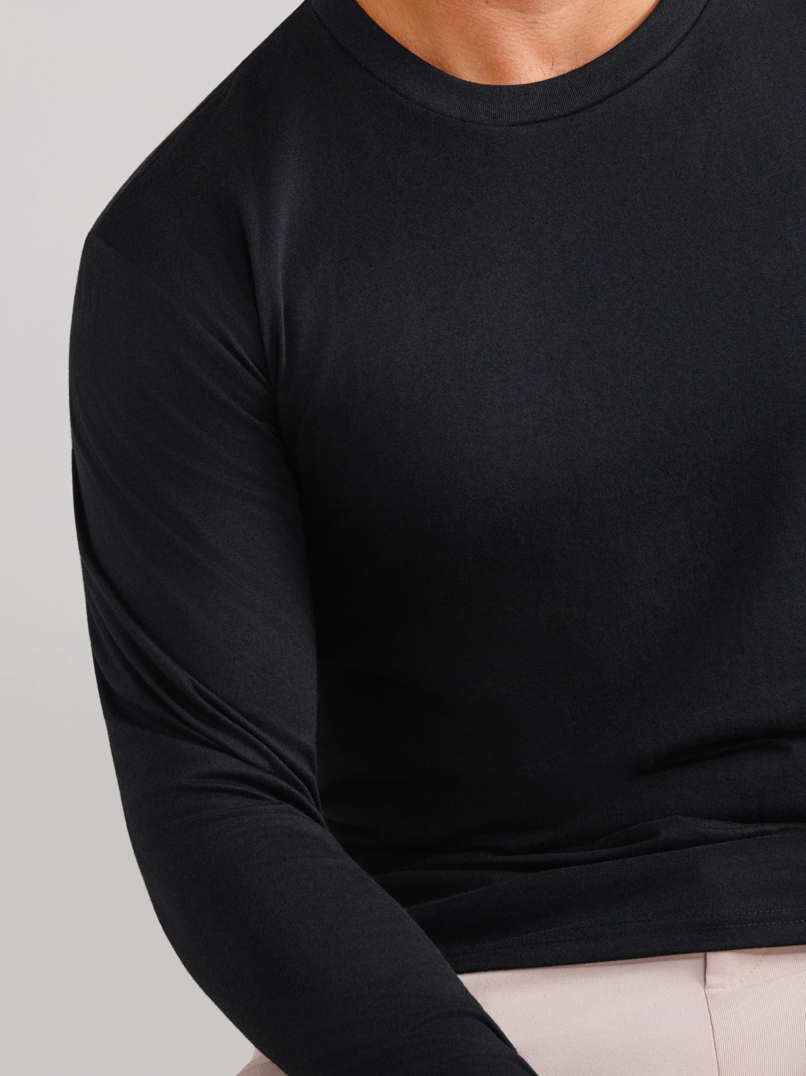 Schwarzes Langarmshirt 3er-Pack