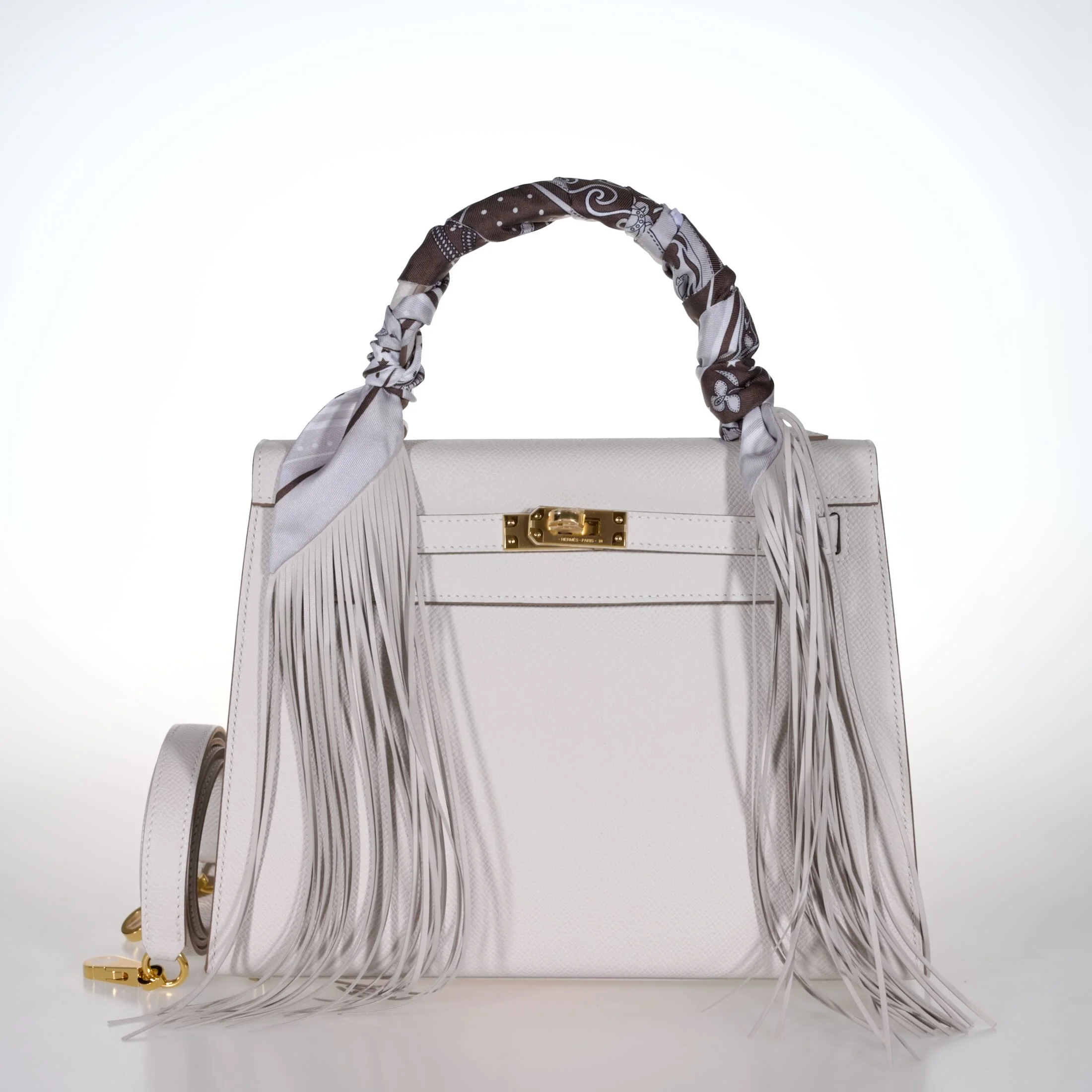 Hermès Kelly 25 Sellier Gris Pâle Epsom Gold Hardware