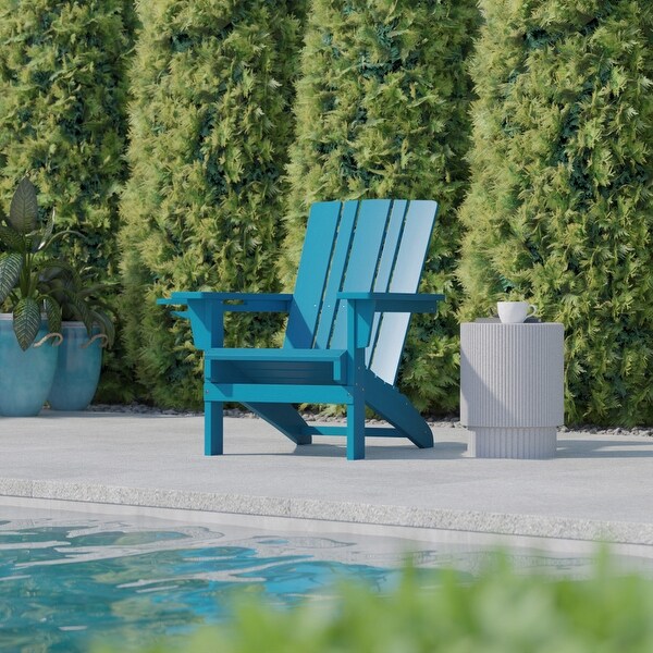 Commercial Grade AllWeather Adirondack Chair with Swiveling Cupholder