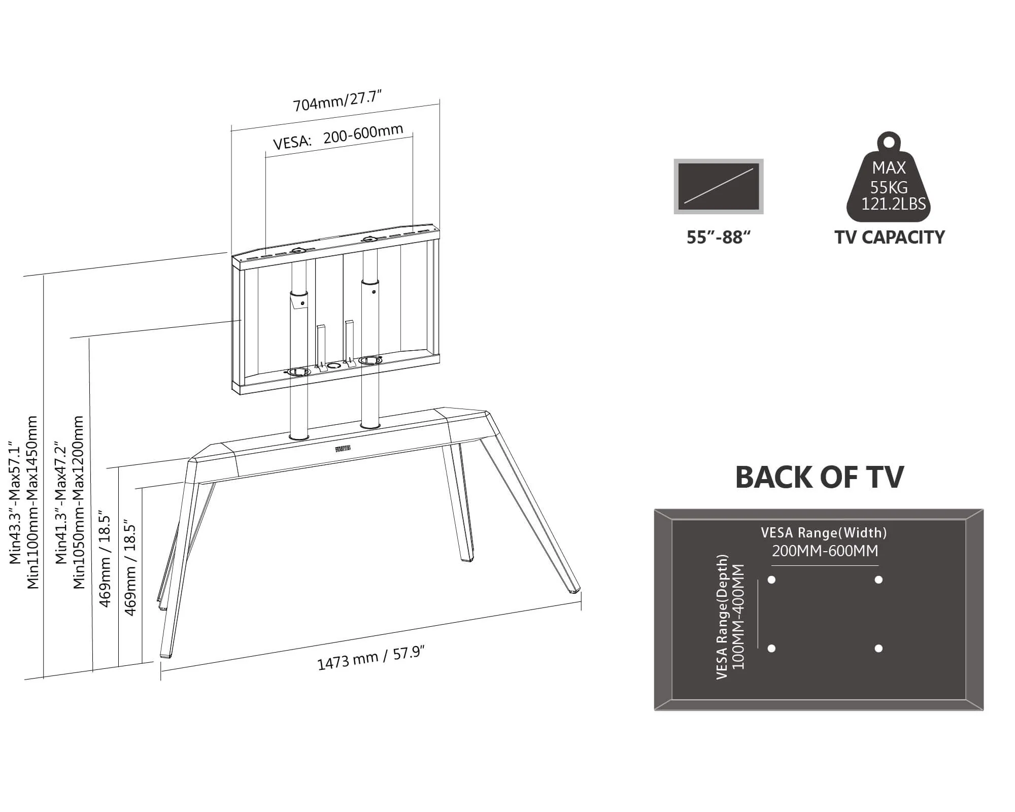 Picasso FT88 Floor TV Stand