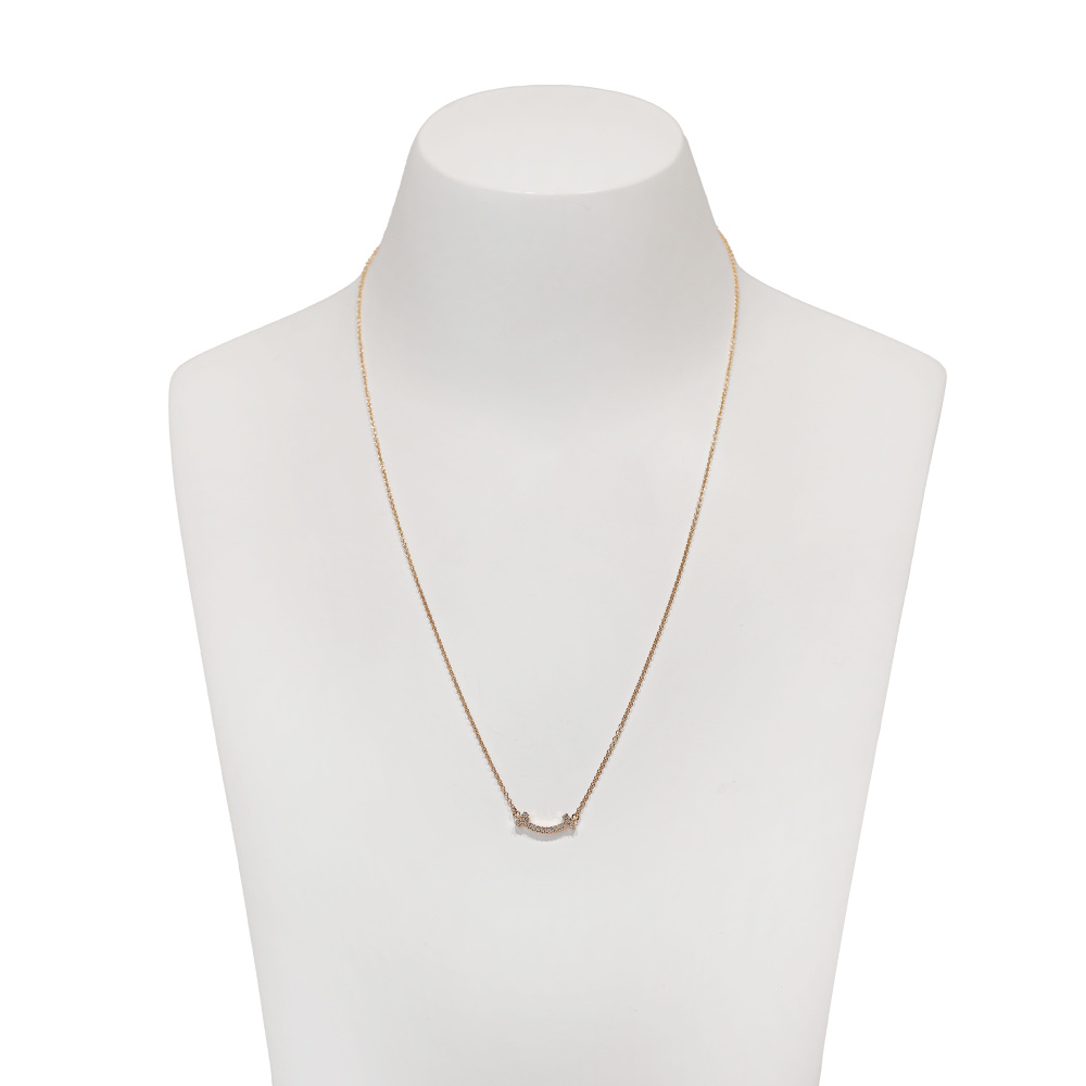 Tiffany & Co. Tiffany T Smile Necklace 18K Rose Gold Diamond 62617772