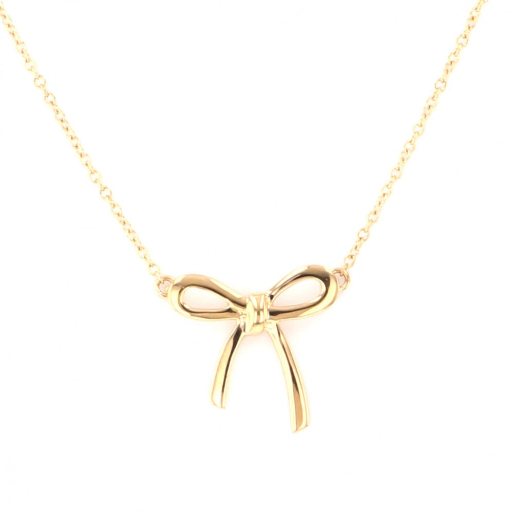 Tiffany & Co. Tiffany Bow Ribbon Necklace K18PG Pink Gold