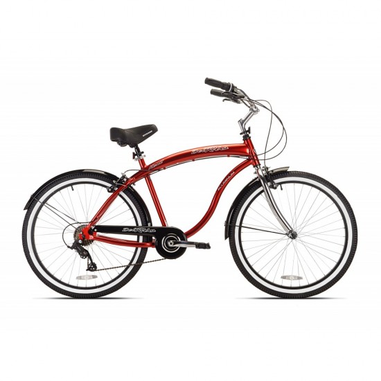26″ Del Rio Men’s Cruiser Bike, Red