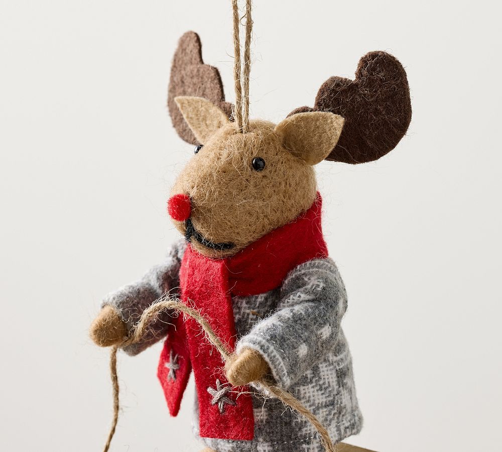 Sledding Moose Ornament  sgtnighsdesigns
