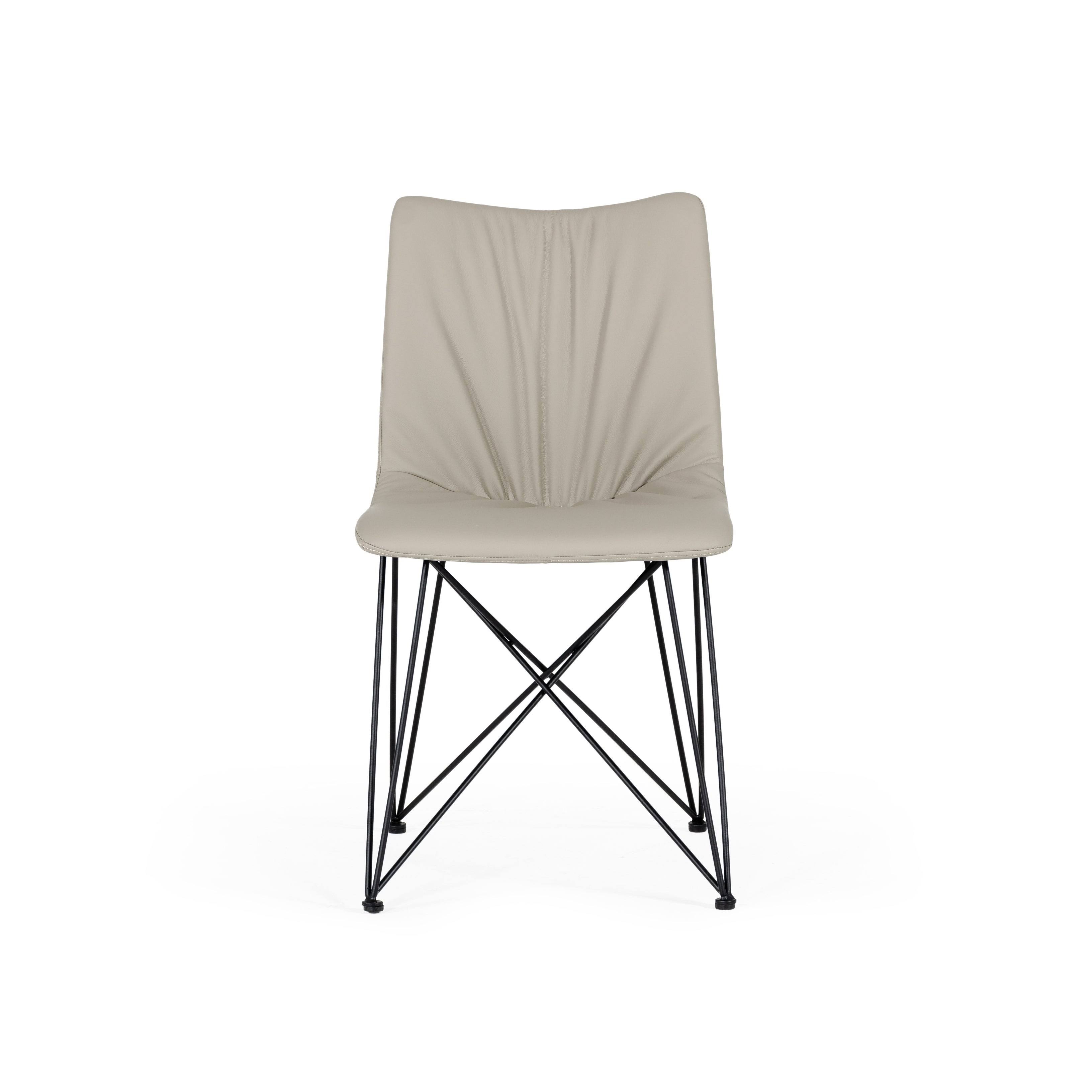 Modrest Naomi Modern Grey Leatherette Dining Chair (Set of 2)