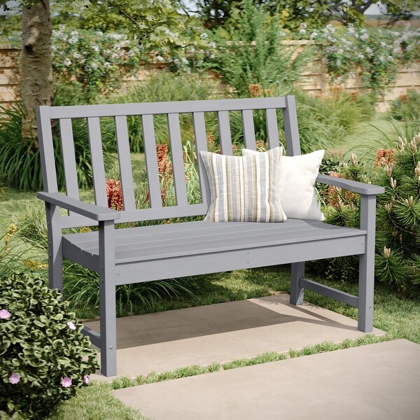 All Weather Heavy Duty Commercial Recycled HDPE Bench with Curved Seat