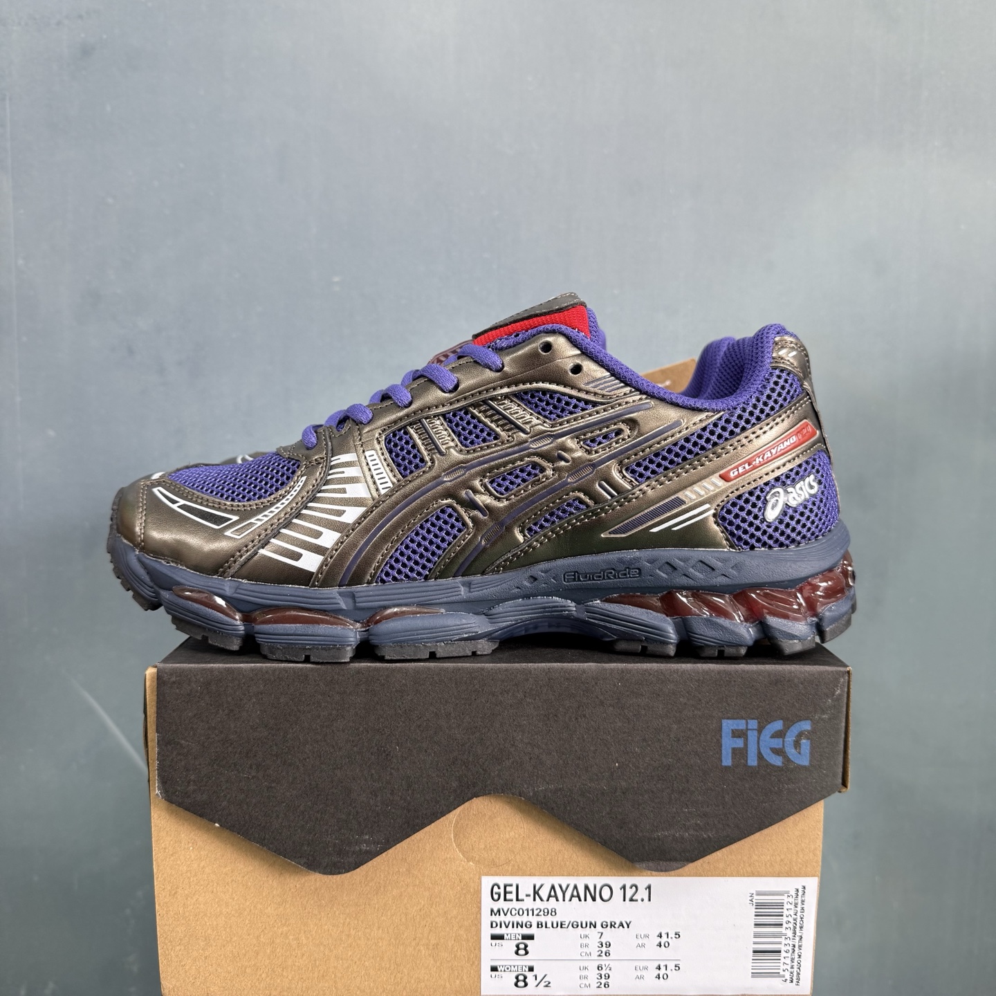 ASICS GEL-KAYANO 12.1 Running Shoes Diving Blue/Gun Gray
