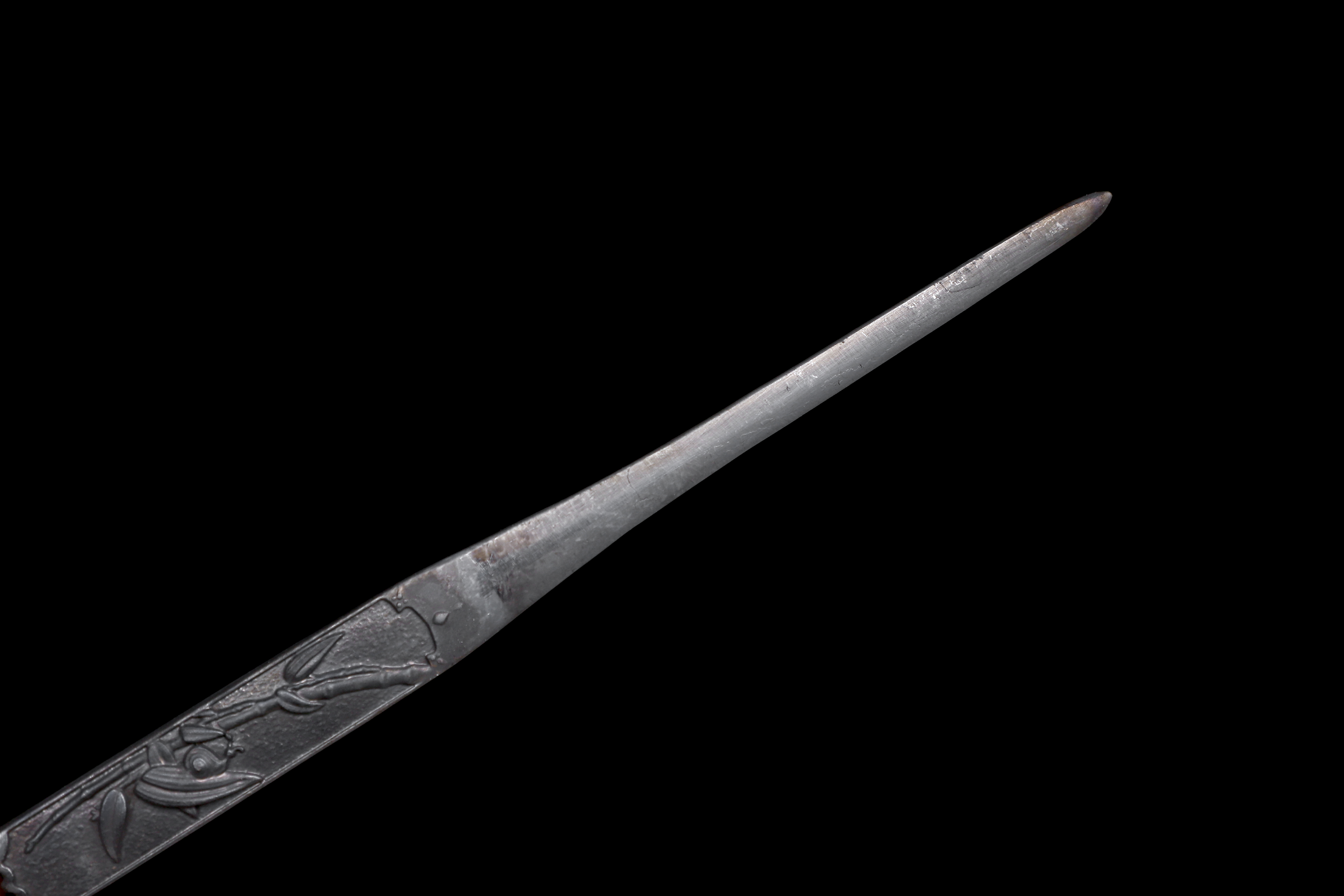 Handmade Katana Damascus Twisted Steel Silver Dragon Kozuka Kogai