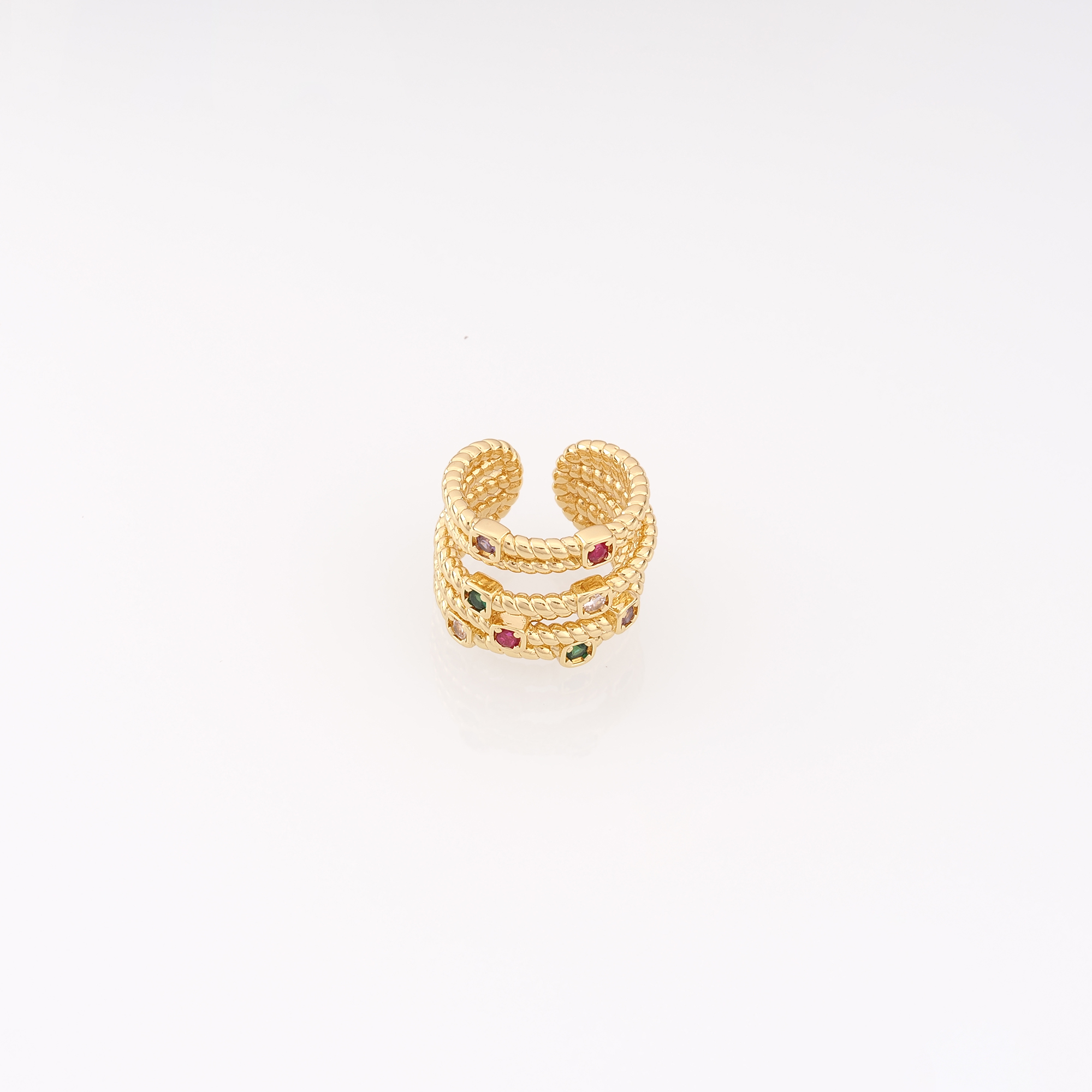 18K Gold Filled Wide CZ Ring,Dainty Zirconia Ring,Adjustable Ring,Minimalist Ring,Open Ring