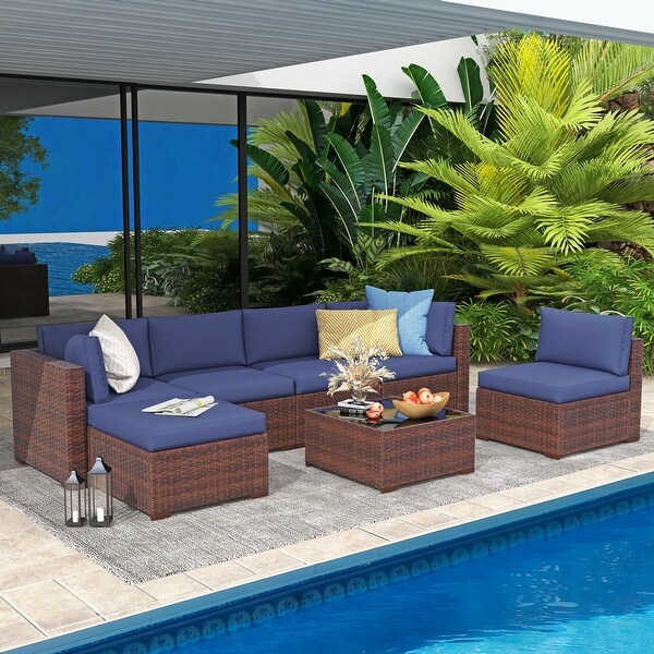 7piece Wicker Sectional Sofa Set