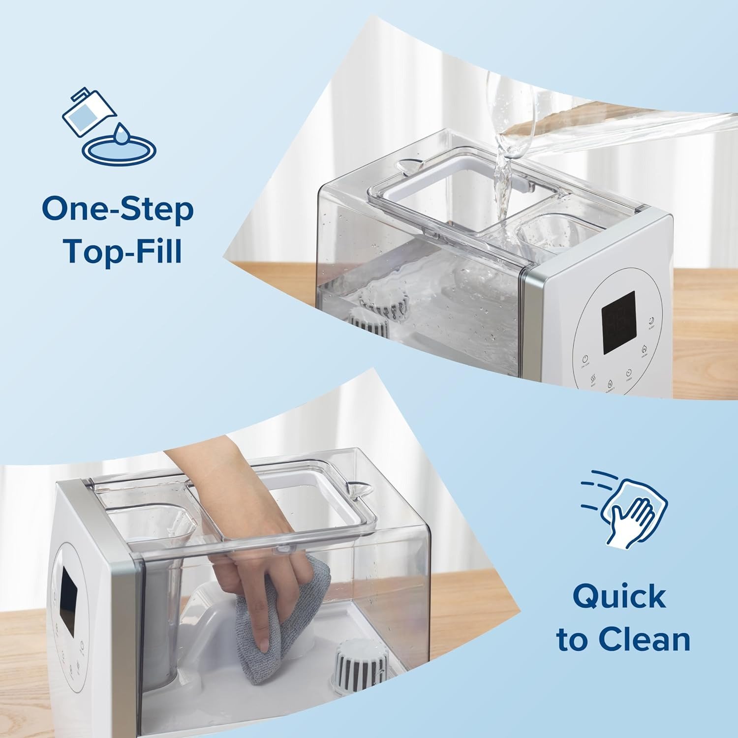 4.5L Ultrasonic Cool Mist Humidifier with Essential Oil Tray Customized Humidity Control