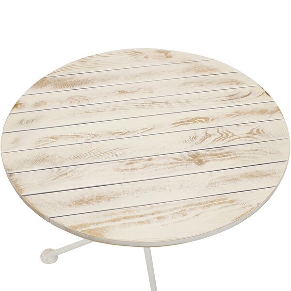 French Country European Chestnut White Bistro Table