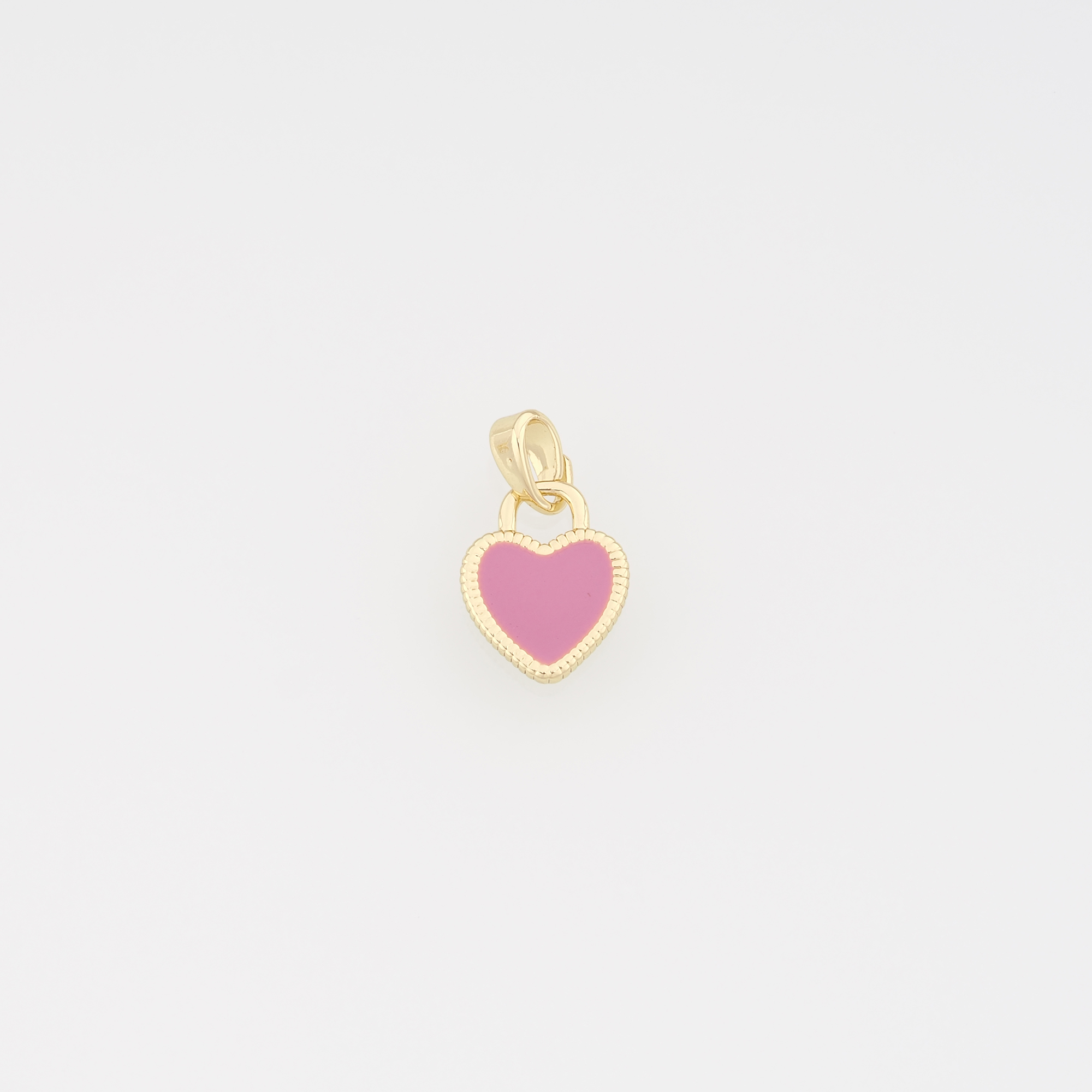 18K Gold Filled Heart Pendant,Enamel Heart Charm Earrings Necklace for DIY Jewelry Making Supply