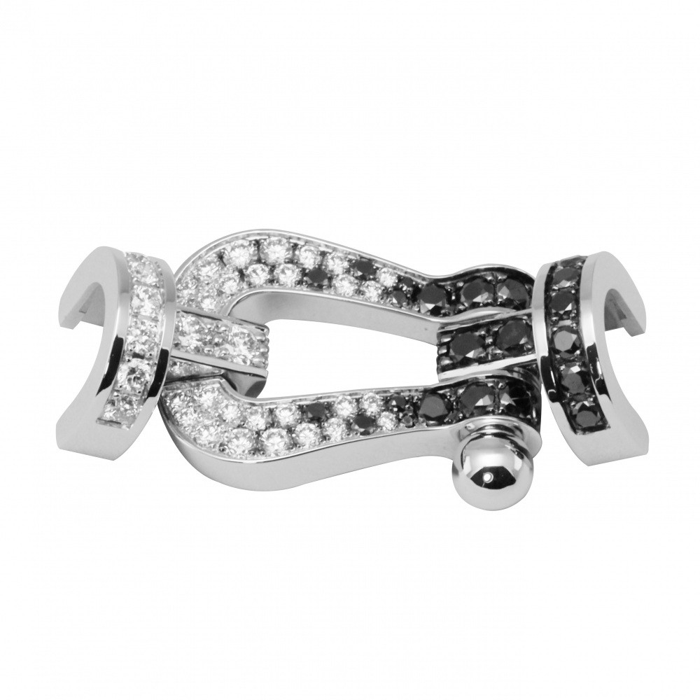 FRED Force 10 Lm Black White Diamond Full Pave Accessory 18K White Gold 0B0160