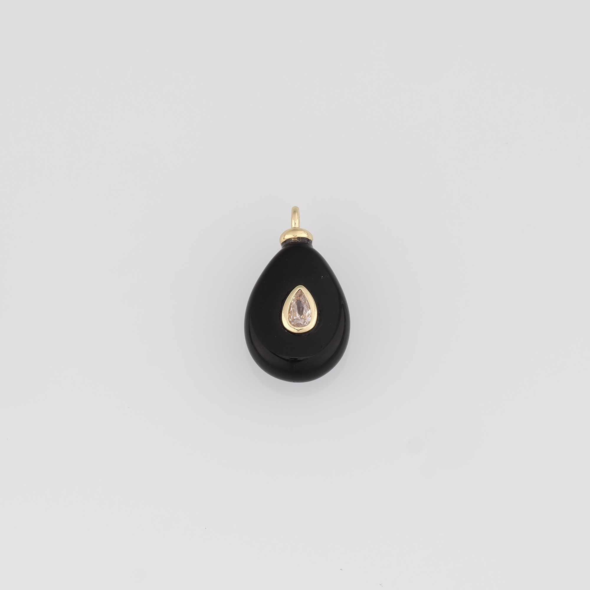 18K Gold Filled Teardrop Pendant,Natural Stone Charm Earrings Necklace for DIY Jewelry Making Supply