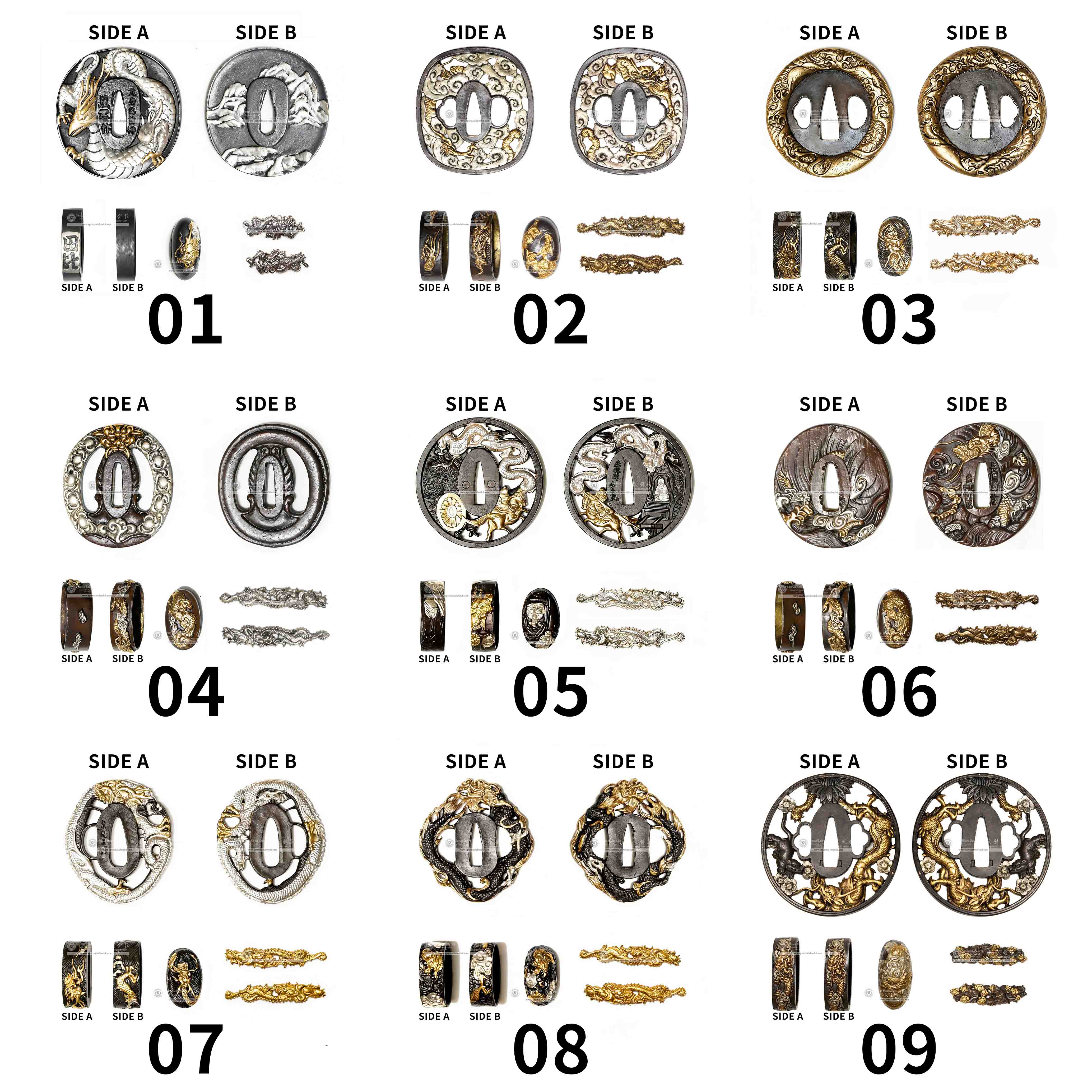 Custom Your Katana | Loong（Chinese Dragon） | Complete Set Fittings (Brass Gilded) | Spartan Blades Club | CHEN'S SWORDS 1892 - Spartan Blades Club - 陳氏劍莊1892