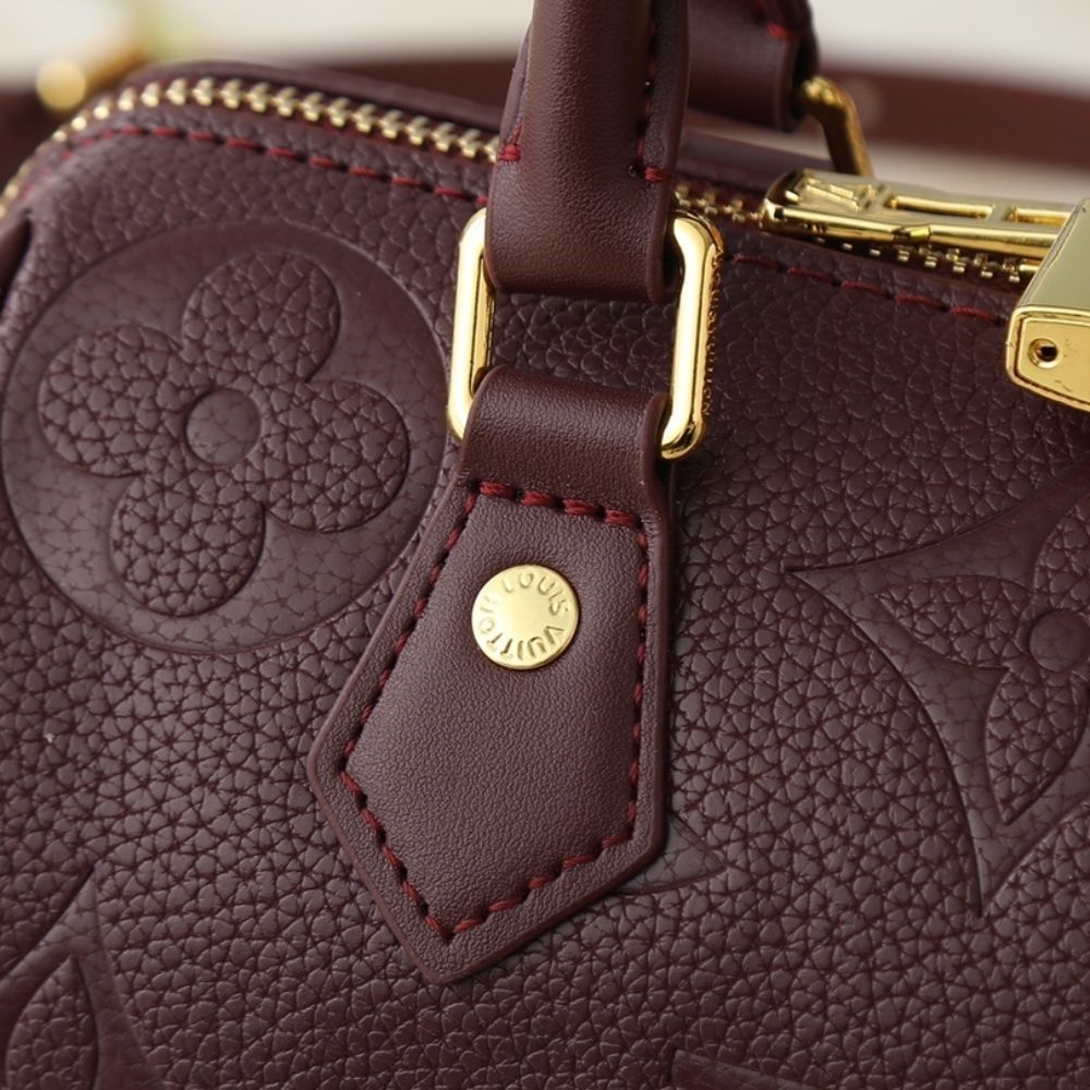 Louis Vuitton Speedy Bandouliere 20 Monogram Empreinte Grenat Red 8.1 Inches M25929