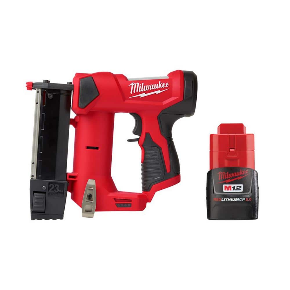 M12 12-Volt 23-Gauge Lithium-Ion Cordless Pin Nailer with  M12 2.0 Ah Battery 2540-20-48-11-2420