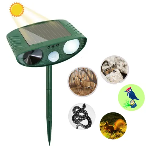 Solar Powered Ultrasonic Squirrel Repellent- Get Rid of Squirrel in 48 Hours